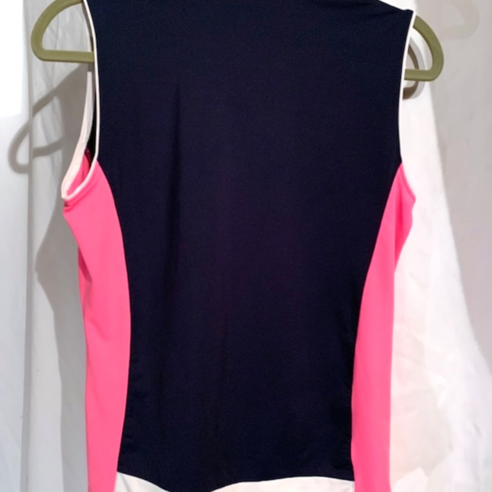 Lady Hagen Pink White Blue half zip top size Medium golf tennis - Small - Picture 2 of 3